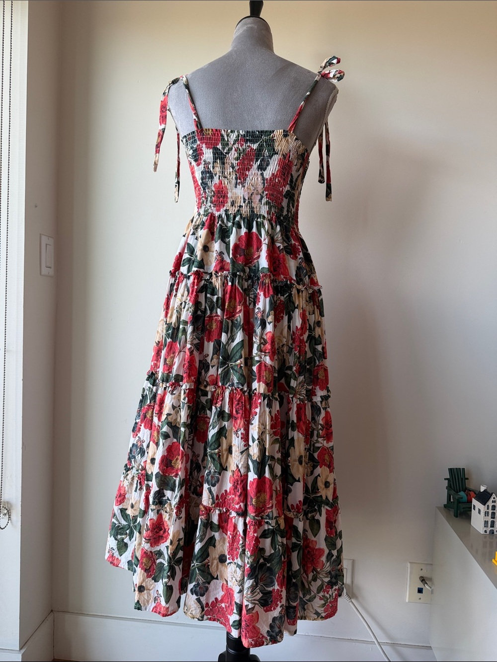 Vilebrequin Floral Maxi Dress in Red, Green, Cream - Picture 4 of 8